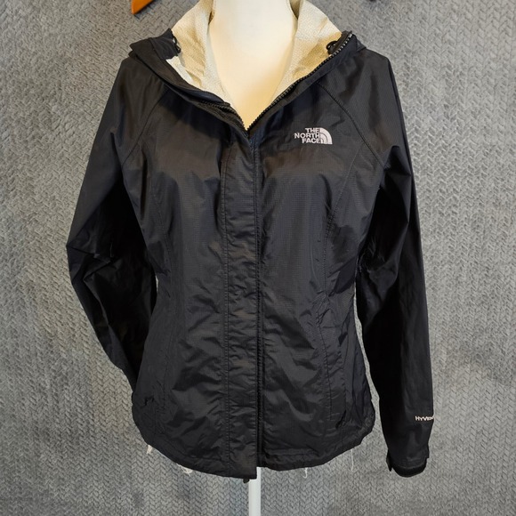 The North Face Jackets & Blazers - The North Face HyVent 2.5L Rain Jacket Womens Small Black Hooded Ripstop Shell